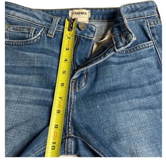 L AGENCE EL MATADOR women jeans size 25 French slim high rise,Cropped fray - Picture 12 of 16